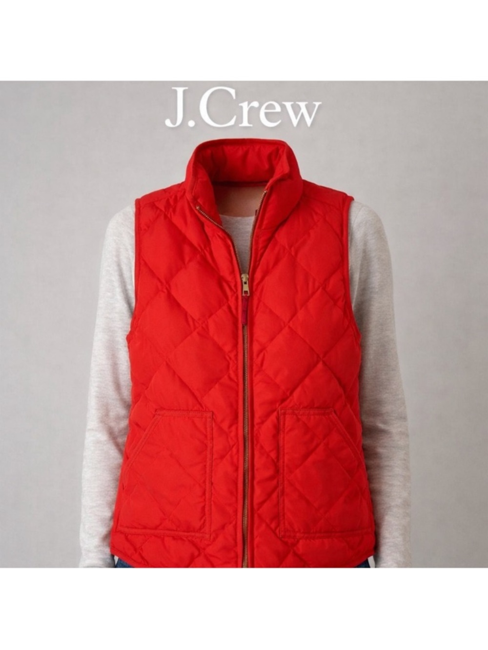 J. Crew Womens Coral Quilted Vest